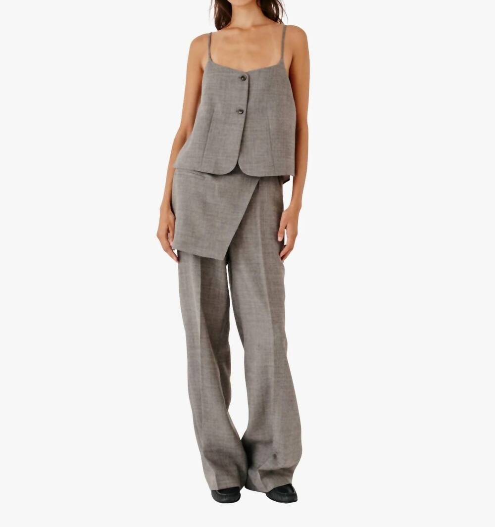 NEW THE GARMENT pine skirt pants in grey melange